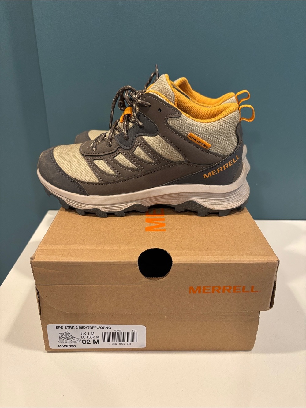 Merrell Kids Boy Speed Strike 2 Mid-Top Hiking Boots - size 2
